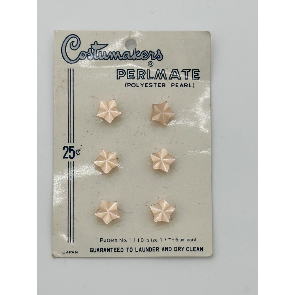 Costumakers Buttons Sewing Notions Star Shaped Peach Pink Size 17